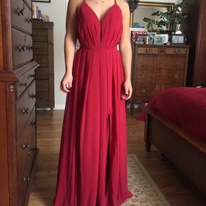 Long Red Goddess Dress